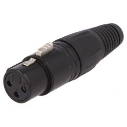 Mufă XLR 3-Pin Mamă pe Cablu Neagră | Electronic-mag.ro | Componente Electronice