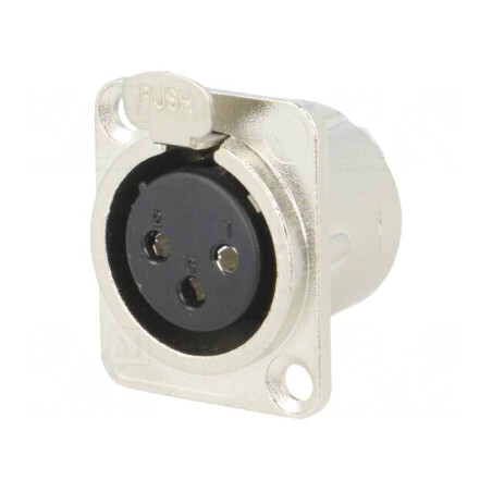 Soclu XLR Mamă 3 Pinuri Metalic Argintiu | Electronic-mag.ro | Componente Electronice