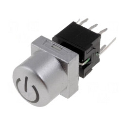 Comutator Tastatură POWER DPDT 0.1A 30VDC Argintie cu LED | Electronic-mag.ro | Componente Electronice