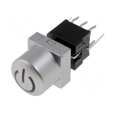 Comutator Tastatură POWER DPDT 0.1A 30VDC Argintie cu LED | Electronic-mag.ro | Componente Electronice