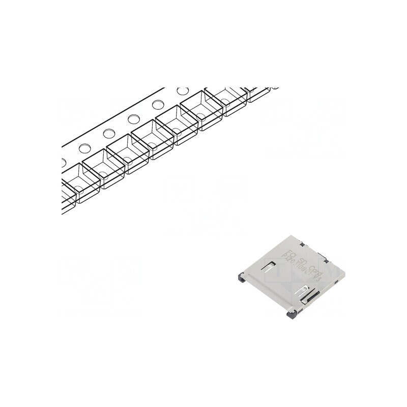 Conector pentru carduri SD push-push SMT aurit | Electronic-mag.ro | Componente Electronice