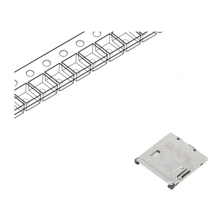 Conector pentru carduri SD push-push SMT aurit | Electronic-mag.ro | Componente Electronice