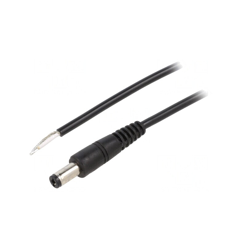 Cablu DC 5,5/2,1 Negru 0,5m | Electronic-mag.ro | Componente Electronice