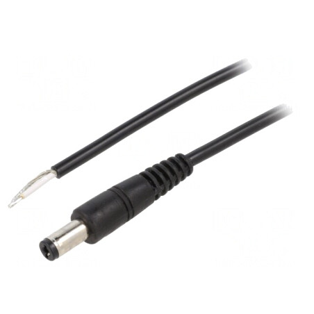Cablu DC 5,5/2,1 Negru 0,5m | Electronic-mag.ro | Componente Electronice