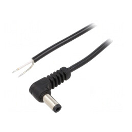 Cablu DC 5,5/2,5 Negru 0,5m 1x0,5mm2 | Electronic-mag.ro | Componente Electronice