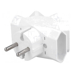 Conector Alimentare AC Spliter 2P 250V 6A Plat | Electronic-mag.ro | Componente Electronice