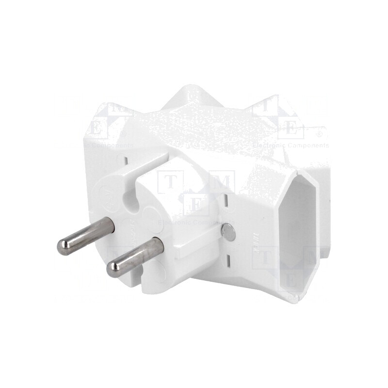 Conector Alimentare AC Spliter 2P 250V 6A Plat | Electronic-mag.ro | Componente Electronice