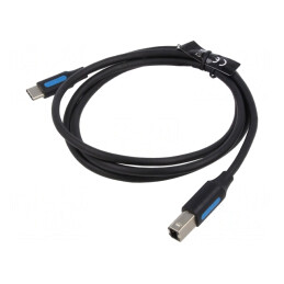 Cablu USB 2.0 USB B la USB C 1m Negru 2A | Electronic-mag.ro | Componente Electronice