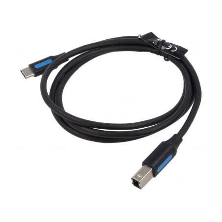 Cablu USB 2.0 USB B la USB C 1m Negru 2A | Electronic-mag.ro | Componente Electronice