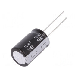 Condensator Electrolitic THT 100uF 160V 16x25mm ±20% | Electronic-mag.ro | Componente Electronice
