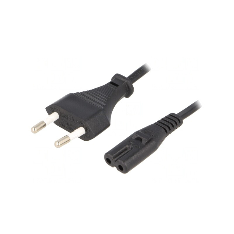 Cablu Alimentare 1,8m Negru 2x0,75mm2 CEE 7/16 la IEC C7 | Electronic-mag.ro | Componente Electronice Cablu Alimentare 1,8m Negru 2x0,75mm2 CEE 7/16 la IEC C7 | Electronic-mag.ro | Componente Electronice