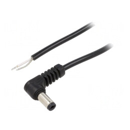Cablu Alimentare DC 5,5/2,1mm Negru 0,5m | Electronic-mag.ro | Componente Electronice
