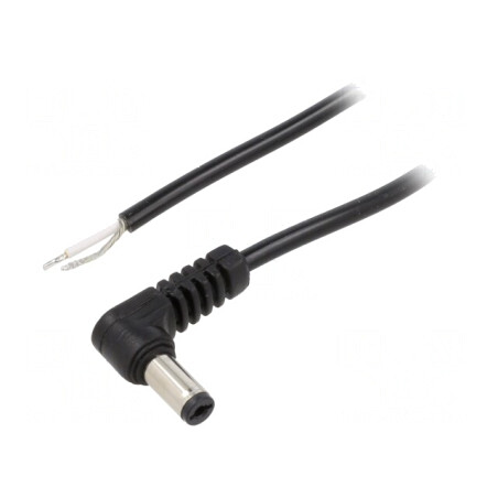 Cablu Alimentare DC 5,5/2,1mm Negru 0,5m | Electronic-mag.ro | Componente Electronice