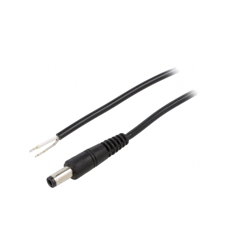 Cablu Alimentare DC 5,5x2,5 mm Negru 0,5m | Electronic-mag.ro | Componente Electronice