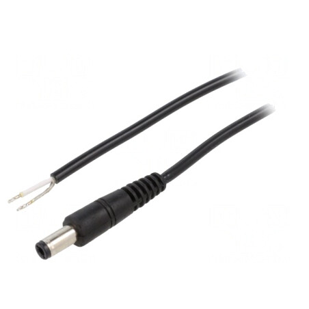 Cablu Alimentare DC 5,5x2,5 mm Negru 0,5m | Electronic-mag.ro | Componente Electronice