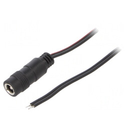 Cablu Alimentare DC 5,5/2,1 Negru 0,8m | Electronic-mag.ro | Componente Electronice