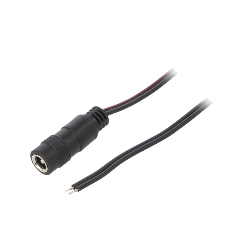 Cablu Alimentare DC 5,5/2,1 Negru 0,8m | Electronic-mag.ro | Componente Electronice