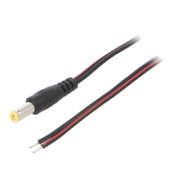 Cablu Alimentare DC 5,5/2,1mm Negru 0,8m | Electronic-mag.ro | Componente Electronice