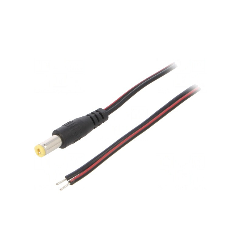 Cablu Alimentare DC 5,5/2,1mm Negru 0,8m | Electronic-mag.ro | Componente Electronice