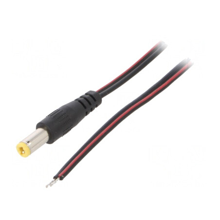 Cablu Alimentare DC 5,5/2,5mm Negru 0,8m | Electronic-mag.ro | Componente Electronice