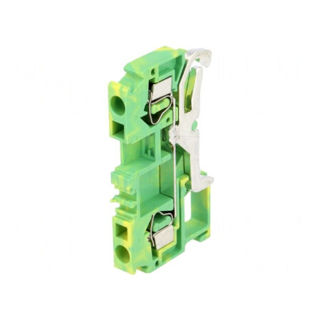Conector Îmbinare Șine 0,2-4mm² 2 Borne Galben-Verde | Electronic-mag.ro | Componente Electronice