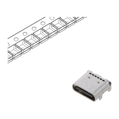 Soclu USB C PCB SMT 90° USB 3.1 | Electronic-mag.ro | Componente Electronice