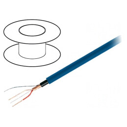 Cablu Microfon Albastru OFC PVC 1x2x0,22mm2