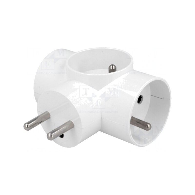 Conector Alimentare AC Splitter 3x Soclu 250V | Electronic-mag.ro | Componente Electronice