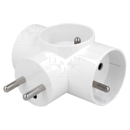 Conector Alimentare AC Splitter 3x Soclu 250V | Electronic-mag.ro | Componente Electronice