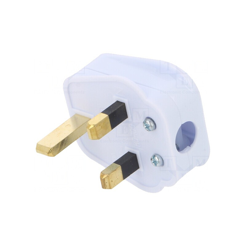 Conector de Alimentare AC 2P PE 250V 5A Alb 3 Pini | Electronic-mag.ro | Componente Electronice