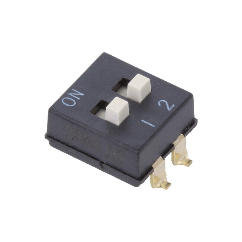 Comutator DIP-SWITCH 2 secțiuni ON-OFF 0,025A 24VDC | Electronic-mag.ro | Componente Electronice