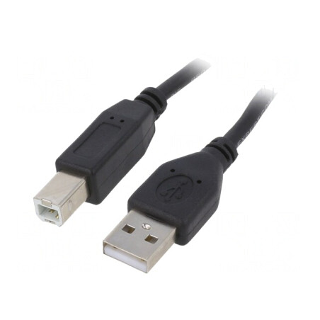 Cablu USB 2.0 A-B Aurit 3m Negru | Electronic-mag.ro | Componente Electronice