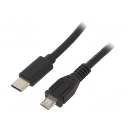 Cablu USB 2.0 USB B Micro la USB C Aurit 1m Negru PVC | Electronic-mag.ro | Componente Electronice
