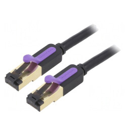 Patch cord S/FTP Negru 0,5m PVC | Electronic-mag.ro | Componente Electronice