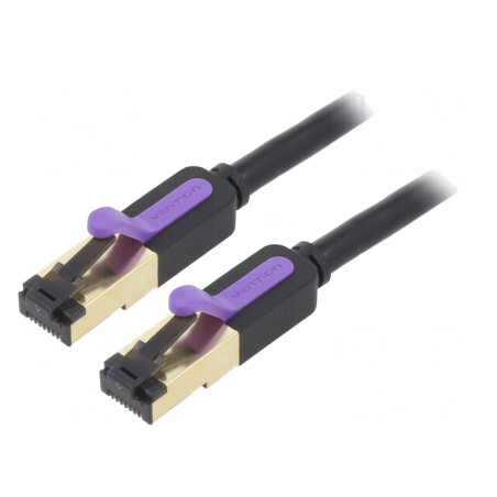Patch cord S/FTP Negru 0,5m PVC | Electronic-mag.ro | Componente Electronice