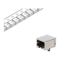 Soclu RJ45 8P8C Aurit pentru PCB SMT | Electronic-mag.ro | Componente Electronice