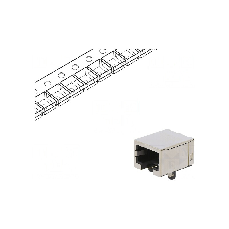 Soclu RJ45 8P8C Aurit pentru PCB SMT | Electronic-mag.ro | Componente Electronice