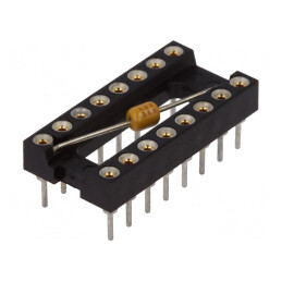 Soclu: circuite integrate; DIP16; Raster: 2,54mm; de precizie; THT