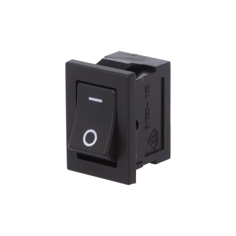Întrerupător Rocker SPST ON-OFF 3A/250VAC Negru | Electronic-mag.ro | Componente Electronice
