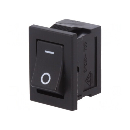 Întrerupător Rocker SPST ON-OFF 3A/250VAC Negru | Electronic-mag.ro | Componente Electronice