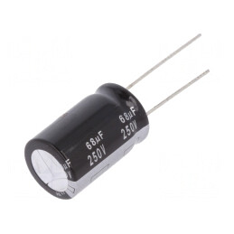 Condensator electrolitic THT 68uF 250V 16x25mm 5000h | Electronic-mag.ro | Componente Electronice