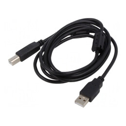 Cablu USB 2.0 A-B 1.8m Negru | Electronic-mag.ro | Componente Electronice