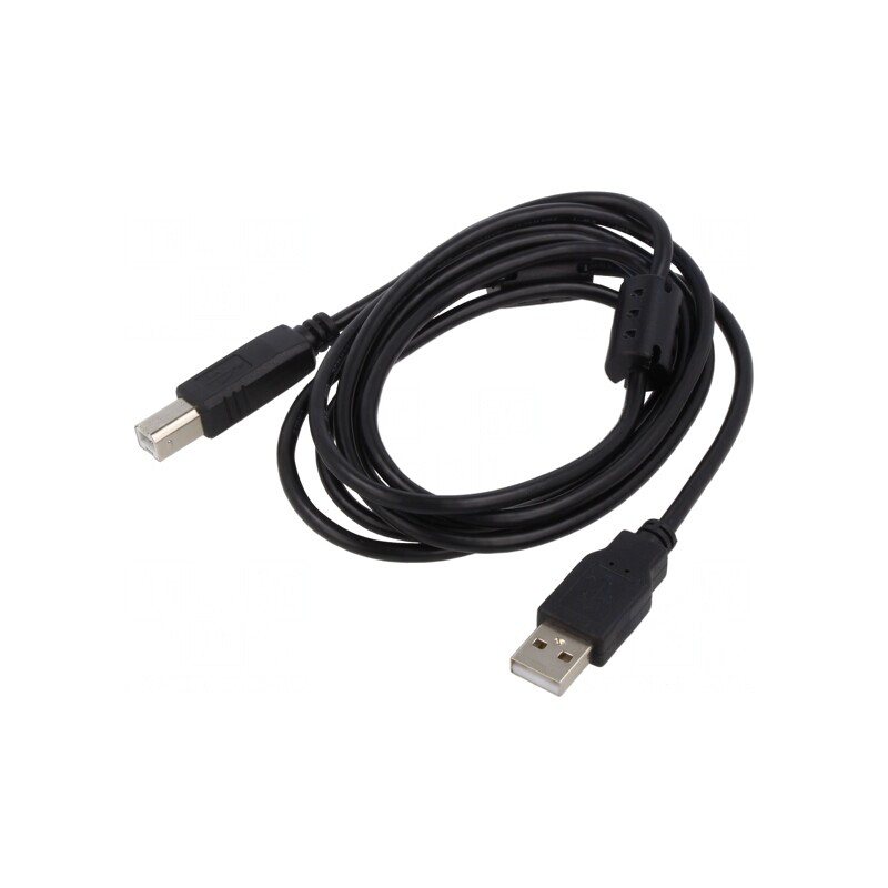 Cablu USB 2.0 A-B 1.8m Negru | Electronic-mag.ro | Componente Electronice