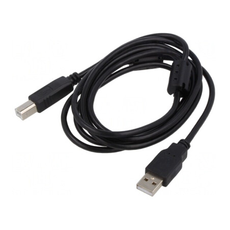 Cablu USB 2.0 A-B 1.8m Negru | Electronic-mag.ro | Componente Electronice