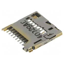 Conector: pentru carduri; microSD; push-push; SMT; aurit