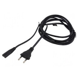 Cablu de alimentare 1,8m negru 2x0,5mm2 | Electronic-mag.ro | Componente Electronice