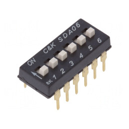 Comutator DIP-SWITCH 6 Secțiuni ON-OFF 0,025A 24VDC | Electronic-mag.ro | Componente Electronice