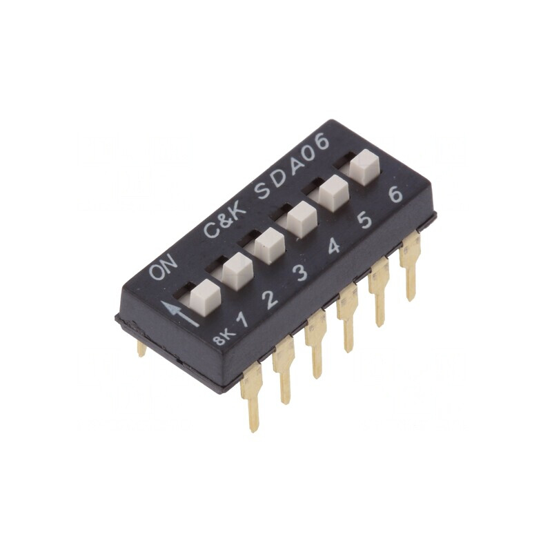 Comutator DIP-SWITCH 6 Secțiuni ON-OFF 0,025A 24VDC | Electronic-mag.ro | Componente Electronice