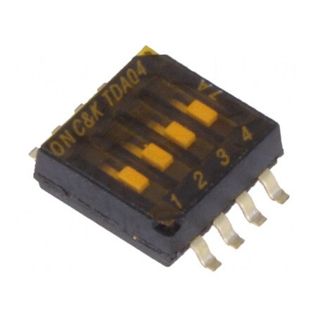 'Comutator DIP-SWITCH 4 Secțiuni OFF-ON 0,025A 24VDC' | Electronic-mag.ro | Componente Electronice