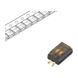 Comutator DIP-SWITCH 2 Secțiuni SMT OFF-ON 0.1A 50VDC | Electronic-mag.ro | Componente Electronice